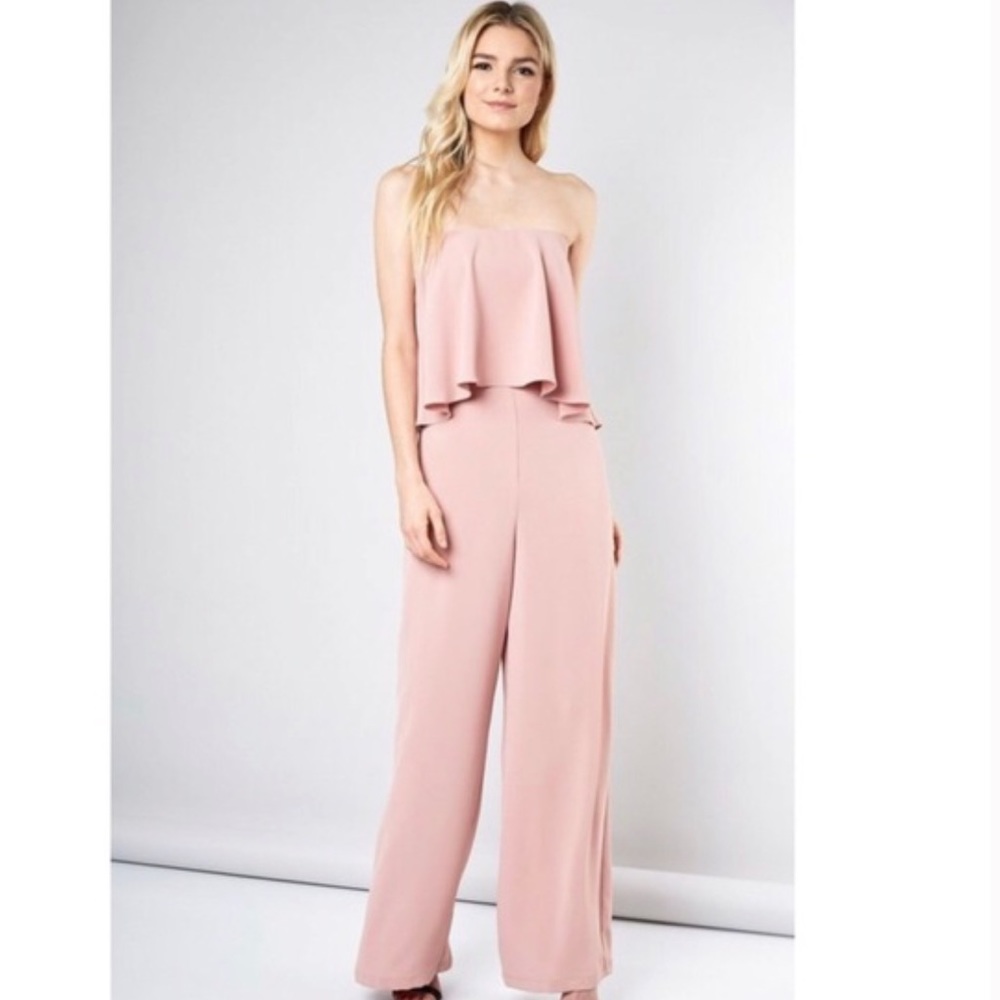 do+be dusty rose strapless jumpsuit!!